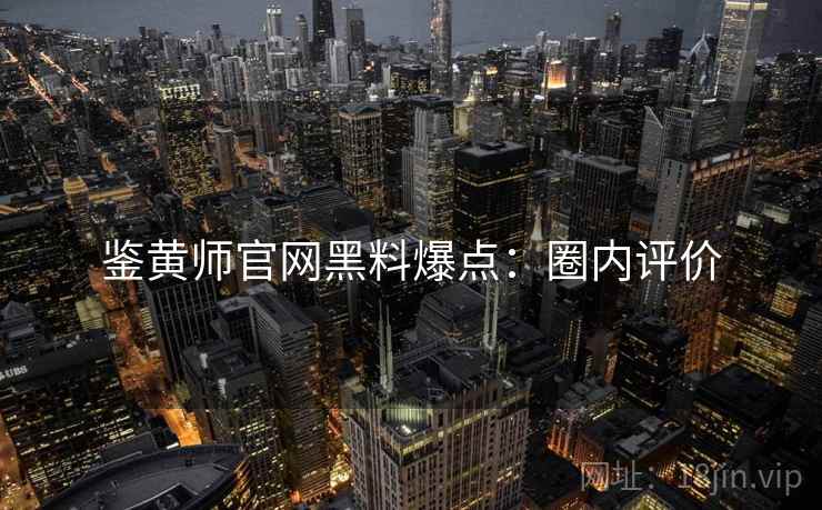 鉴黄师官网黑料爆点：圈内评价