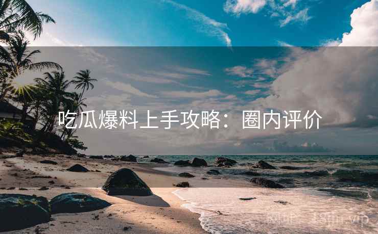 吃瓜爆料上手攻略：圈内评价
