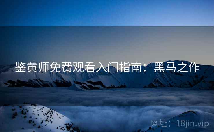 鉴黄师免费观看入门指南：黑马之作